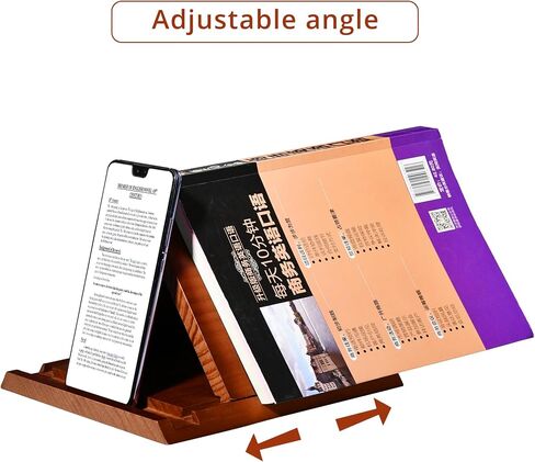 حامل كتب بحامل ليلي من أكاسيا - حامل صفحة كتاب مثلث صغير، إشارة مرجعية لغرفة النوم ومنضدة المكتب وديكور المكتب (مع حامل الإبهام) in Saudi Arabia