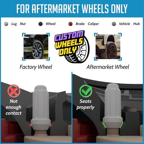 Wheel Accessories Parts 24 Pcs M12 x 1.25 12 x 1.25 Thread Truck 2.00" Long Spline Lug Nuts Black Chrome 6 Spline Hex Fits Nissan Titan (Non XD) in Saudi Arabia