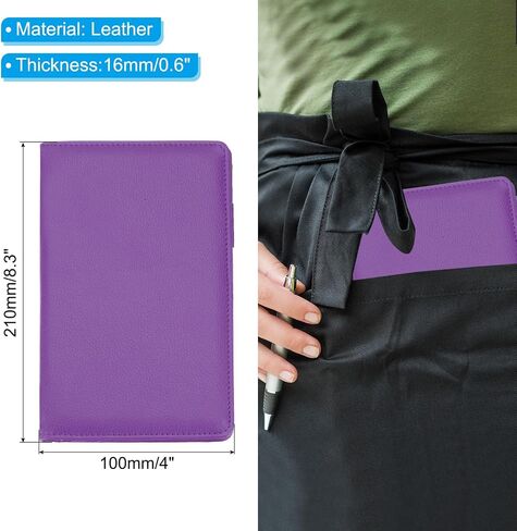 PATIKIL Server Book Organizer with Zipper Pocket, 8" x 5" Restaurant Check Presenters Guest Check Card Holder for Server Waiter Waitress, Black in Saudi Arabia