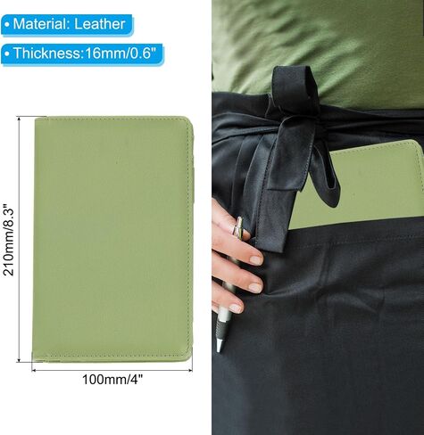 PATIKIL Server Book Organizer with Zipper Pocket, 8" x 5" Restaurant Check Presenters Guest Check Card Holder for Server Waiter Waitress, Black in Saudi Arabia
