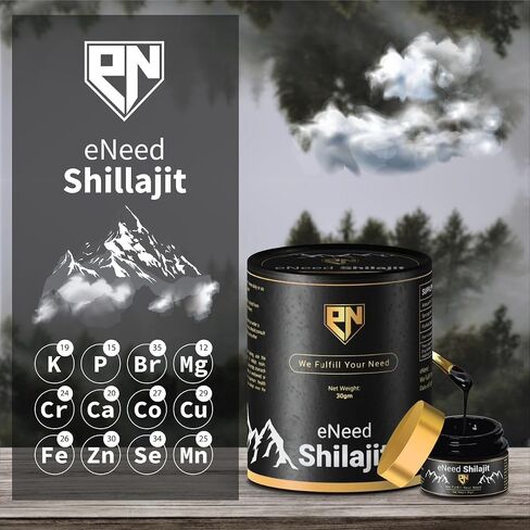 eNeed Pure Himalayan Shilajit Resin - 100% Natural Energy & Vitality Booster - Rich in Fulvic Acid & 85+ Minerals - Lab Tested for Purity - (30 Grams) in Saudi Arabia