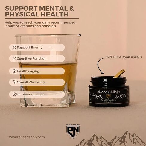 eNeed Pure Himalayan Shilajit Resin - 100% Natural Energy & Vitality Booster - Rich in Fulvic Acid & 85+ Minerals - Lab Tested for Purity - (30 Grams) in Saudi Arabia