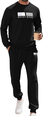 مجموعة ملابس Babioboa الرجالية المكونة من قطعتين بأكمام طويلة وسويت شيرت رياضي وبنطلون رياضي in Kuwait