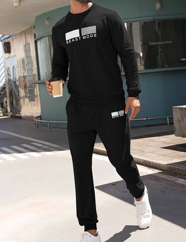 مجموعة ملابس Babioboa الرجالية المكونة من قطعتين بأكمام طويلة وسويت شيرت رياضي وبنطلون رياضي in Kuwait