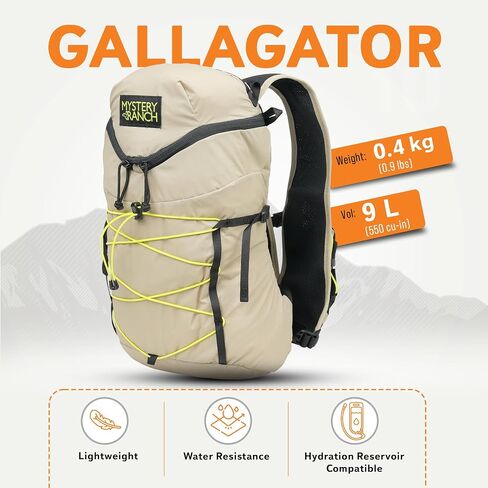 حقيبة سفر Mystery Ranch Gallagator 10 للتنزه سيرًا على الأقدام، حقيبة ظهر نهارية، أسود، مقاس S/M in Kuwait