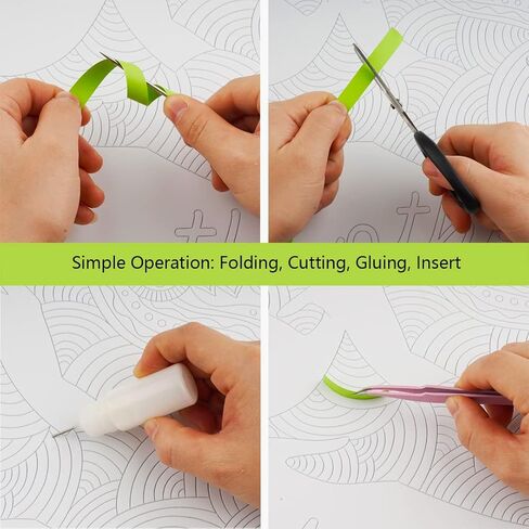 Uniquilling Paper Filigree Painting Quilling Kits,Panit by Numbers for Adults - Horse,Handmade DIY Craft Wall Decoration Best Gifts(Painting kit+Tools kit) (Basic) in Saudi Arabia