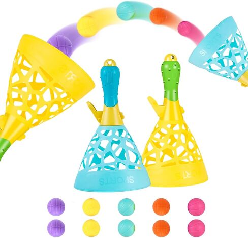 Kids Kids Ball Games with 2 Launch Baskets and 10 Balls, Indoor Game/Outdoor Game/Garden Game/Board Game/Fun PartyGame Toys, for 5 6 7 8 9 10 11 12 Year Old Boys Girls in Saudi Arabia