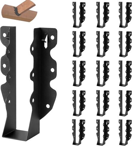 16 Pcs 2x8 Joist Hanger, Black Powder-Coated Joist Hangers, Rafter Brackets for Floor Deck and Ceiling Joists in Saudi Arabia