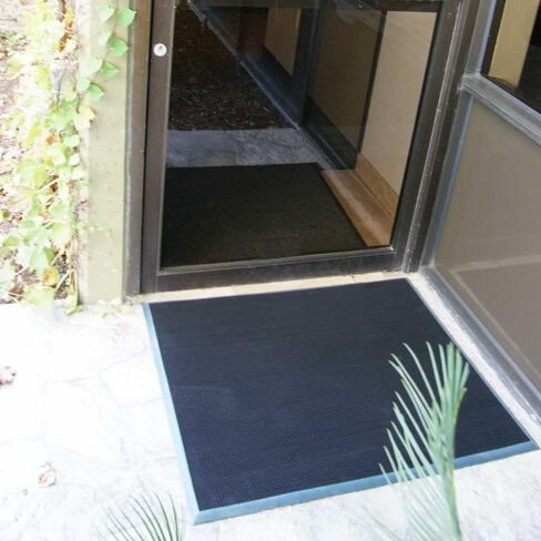 Rubber-Cal 03_191_ZWEB_BK Door Scraper Rubber Front Mats, 5/8" Thick x 36" x 72", Black Borders in Saudi Arabia