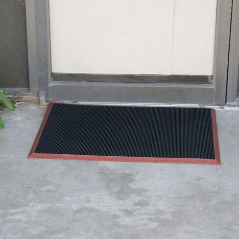 Rubber-Cal 03_191_ZWEB_BK Door Scraper Rubber Front Mats, 5/8" Thick x 36" x 72", Black Borders in Saudi Arabia