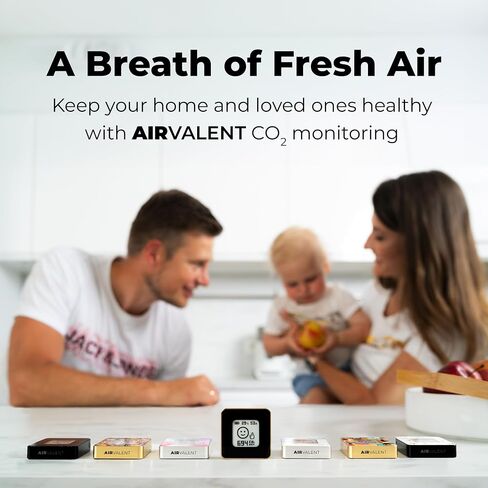 Wireless Portable, Aluminum Indoor Air Quality Monitor AIRVALENT (CO2, Relative Humidity, Temperature). Unique, Custom Design Meter, Sensor, Pocket Size (Treetops) in Saudi Arabia