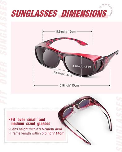Frienda 3Pcs Fit Over Sunglasses Men Women Polarized Lens Wrap Over Glasses Driving Sport Oversize Eyeglasses in Saudi Arabia