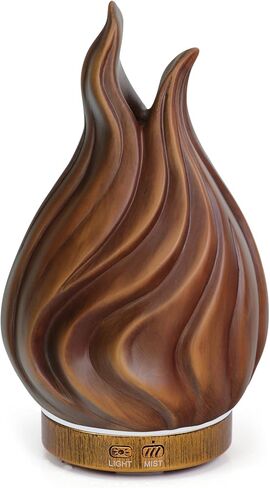 200ml Essential Oil Diffuser for Home, Wood Grain Cover Aromatherapy Diffuser, Cool Mist Humidifier with Safe Auto Shut-Off and 2 Mist Modes & 7 Color LED Night Lights for Office Room (VASE03) in Saudi Arabia