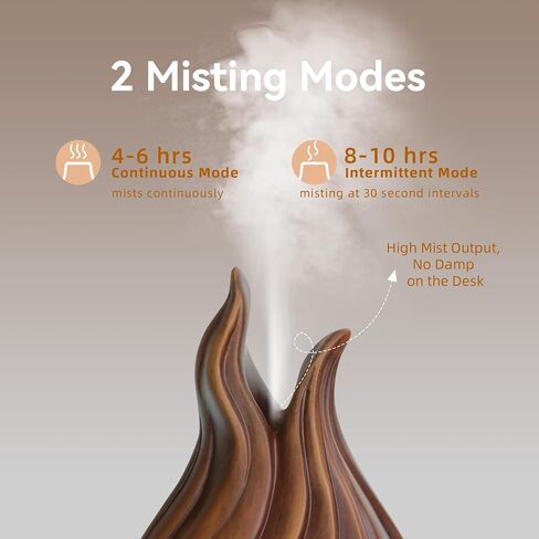 200ml Essential Oil Diffuser for Home, Wood Grain Cover Aromatherapy Diffuser, Cool Mist Humidifier with Safe Auto Shut-Off and 2 Mist Modes & 7 Color LED Night Lights for Office Room (VASE03) in Saudi Arabia