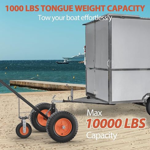 Trailer Dolly, 1000 lbs Tongue Weight Capacity, Carbon Steel Trailer Mover with 19"- 26" Adjustable Height, 2" Hitch Ball & 16" Pneumatic Tires & Universal Wheel, for RV Trailer Boat Moving in Saudi Arabia