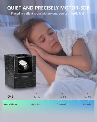 SHOWPIN Automatic Single Watch Winder: Mechanical Watch Winder Box for Women and Men Bidirection Rotation AC Adapter or Battery Powered in Saudi Arabia