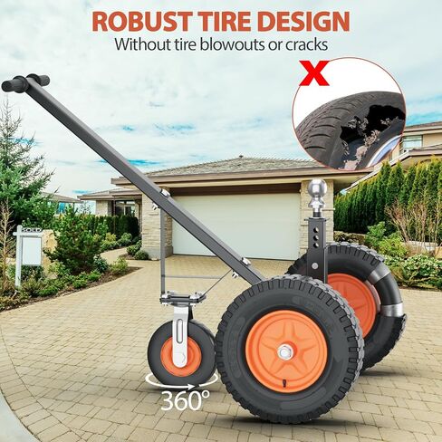 Trailer Dolly, 1000 lbs Tongue Weight Capacity, Carbon Steel Trailer Mover with 19"- 26" Adjustable Height, 2" Hitch Ball & 16" Pneumatic Tires & Universal Wheel, for RV Trailer Boat Moving in Saudi Arabia