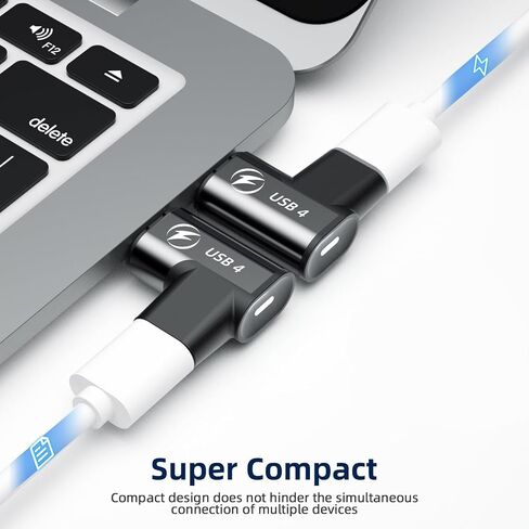 محول USB C مغناطيسي 240 وات (2 حزمة) محول USB-C مغناطيسي بزاوية يمنى 24 دبابيس مع USB4 40 جيجابت في الثانية 8K 60 هرتز لأجهزة Thunderbolt 3/4 وMacBook Pro/Air وSwtich والمزيد من الأجهزة من النوع C in Kuwait