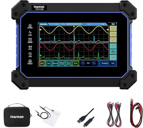 Hantek TO1112C Touch Screen Digital Oscilloscope 2 Channels 110Mhz Hanheld Tablet Digital Oscilloscope +Multimeter in Kuwait