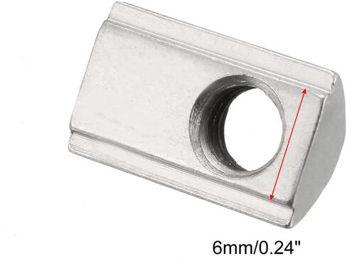 uxcell Roll-in Spring M5 T Nut, Roll Ball Elastic Nuts for 2020 Series Aluminum Extrusion Profile Suitable for Aluminum Profile with 6mm Groove Depth, Pack of 12 in Saudi Arabia