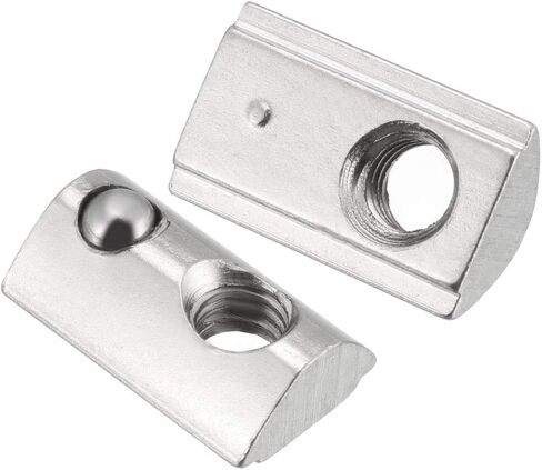 uxcell Roll-in Spring M5 T Nut, Roll Ball Elastic Nuts for 2020 Series Aluminum Extrusion Profile Suitable for Aluminum Profile with 6mm Groove Depth, Pack of 12 in Saudi Arabia
