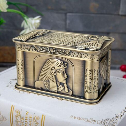 decorative box with lid small metal jewelry box trinket boxes hinged egyptian box in Saudi Arabia