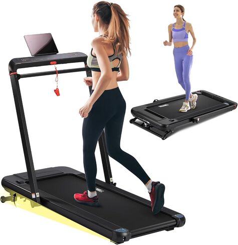 Walking Pad Treadmill with 15% Auto Incline and Handle Bar,Under Desk Treadmill with LED Display,2-in-1 Under Desk Foldable Treadmill,7.5 MPH Max,2.5HP Portable Walking Treadmill for Home O in Saudi Arabia