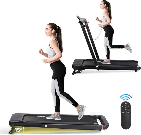 Walking Pad Treadmill with 15% Auto Incline and Handle Bar,Under Desk Treadmill with LED Display,2-in-1 Under Desk Foldable Treadmill,7.5 MPH Max,2.5HP Portable Walking Treadmill for Home O in Saudi Arabia