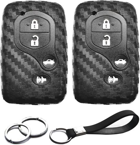 2pcs Compatible with Toyota Venza 86 Avalon Camry Corolla Highlander Prius RAV4 Sequoia Scion FR-S tC Smart 4 Buttons Black Key Fob Cover Case Key Chain Protector Keyless Remote Holder in Saudi Arabia