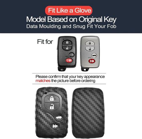 2pcs Compatible with Toyota Venza 86 Avalon Camry Corolla Highlander Prius RAV4 Sequoia Scion FR-S tC Smart 4 Buttons Black Key Fob Cover Case Key Chain Protector Keyless Remote Holder in Saudi Arabia
