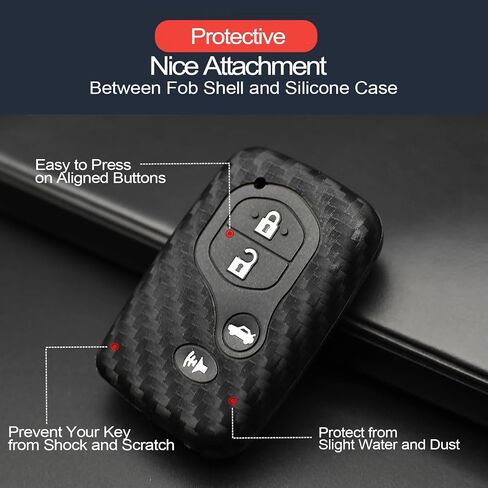 2pcs Compatible with Toyota Venza 86 Avalon Camry Corolla Highlander Prius RAV4 Sequoia Scion FR-S tC Smart 4 Buttons Black Key Fob Cover Case Key Chain Protector Keyless Remote Holder in Saudi Arabia