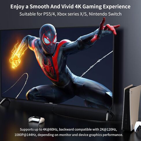 HDMI to DisplayPort Adapter 4K@60Hz, HDMI Male to Display port Female Converter, HDMI to DP Adapter Compatible with PS5, Xbox, Laptop, GPU, AMD, NVIDIA and Monitor 1 Pack in Kuwait