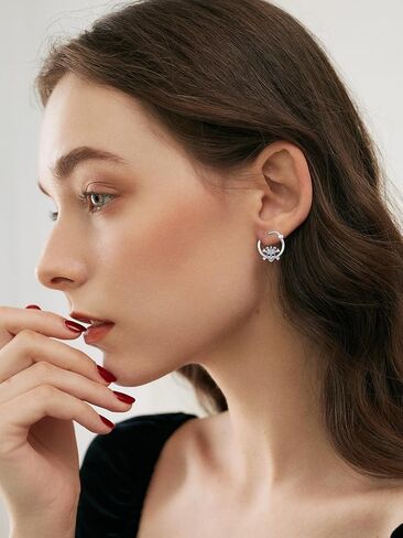 Penguin/Hummingbird/Bat/Dolphin/Bulldog/Dragonfly Hoop Earrings for Women 925 Sterling Silver Animal Hoop Earrings Jewelry Gifts for Women in Kuwait