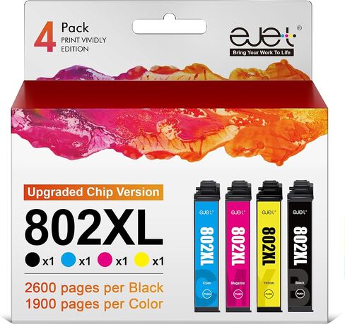 ejet 902XL Ink Cartridges for HP 902XL Ink Cartridges Combo Pack 902 Ink Cartridges for HP Printers Officejet Pro 6978 6958 6968 6970 6978 OfficeJet 6954 6950(5-Pack: 2BK1C1M1Y) in Saudi Arabia