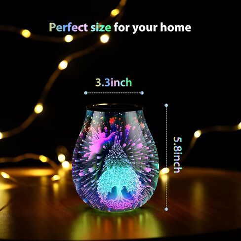 Christmas Wax Warmer Scentsy Warmer 3D Glass Electric Wax Burner with Led 7 Colors Cycle Changing Light PTC Heating Removable Silicone Tray Aroma Lamp for Home Decor Gift in Saudi Arabia