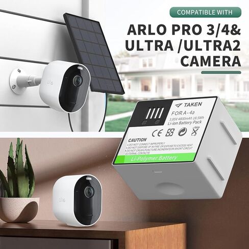 Taken Rechargeable Battery for Arlo Pro 5S 2K, Pro 4, Pro 3, Ultra 2, and Ultra Cameras, 3.85V 4800mAh Long Lasting Camera Batteries with Battery Charger Station in Kuwait