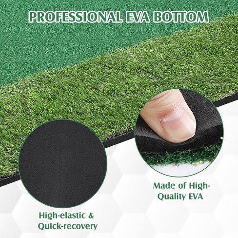 Golf Hitting Mat Set Nylon Turf Golf Mats 5 x 4 ft Thickened Golf Practice Hitting Mat with 3 Rubber Tees, 6 Golf Balls, 6 Golf Tees for Indoor Outdoor Golf Training Aids Chipping Swing in Saudi Arabia
