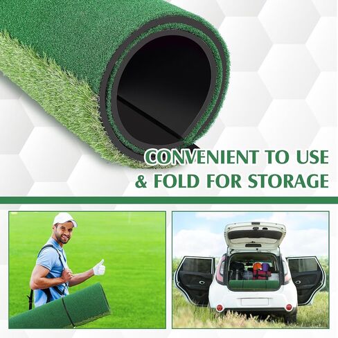 Golf Hitting Mat Set Nylon Turf Golf Mats 5 x 4 ft Thickened Golf Practice Hitting Mat with 3 Rubber Tees, 6 Golf Balls, 6 Golf Tees for Indoor Outdoor Golf Training Aids Chipping Swing in Saudi Arabia