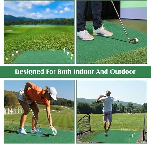 Golf Hitting Mat Set Nylon Turf Golf Mats 5 x 4 ft Thickened Golf Practice Hitting Mat with 3 Rubber Tees, 6 Golf Balls, 6 Golf Tees for Indoor Outdoor Golf Training Aids Chipping Swing in Saudi Arabia