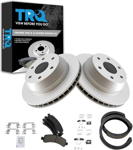 TRQ Rear Ceramic Brake Pad & Rotor Kit Compatible with 07-17 Jeep Wrangler 2018 Wrangler JK in Saudi Arabia