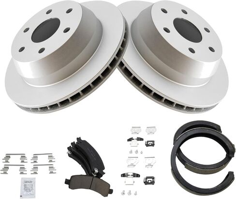 TRQ Rear Ceramic Brake Pad & Rotor Kit Compatible with 07-17 Jeep Wrangler 2018 Wrangler JK in Saudi Arabia