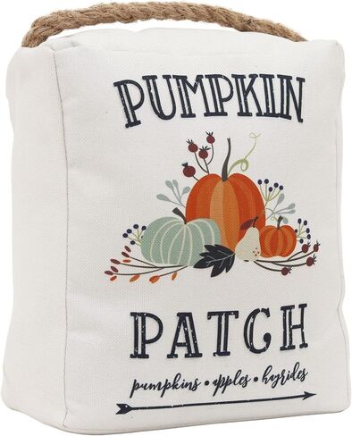 Weighted Door Stop Fabric Home Decor with Hemp Rope Handle for Door Holder|Pumpkin Patch Decor| Pumpkin/Apples/Hayrides Fall Signs Door Stopper,5" by 9" in Saudi Arabia
