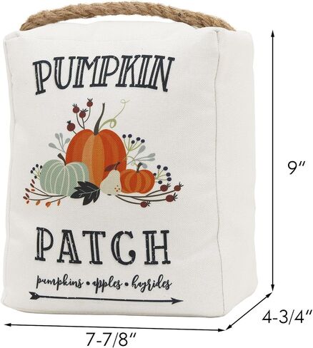 Weighted Door Stop Fabric Home Decor with Hemp Rope Handle for Door Holder|Pumpkin Patch Decor| Pumpkin/Apples/Hayrides Fall Signs Door Stopper,5" by 9" in Saudi Arabia