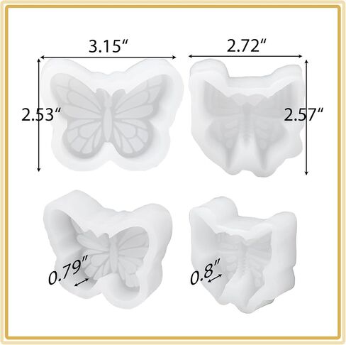 Butterfly Silicone Soap Molds Car Freshies Silicone Mold Butterflies Ornament Epoxy Resin Mould Handmade Soaps Making Candle Wax Molds Home Spring Decoration Craft Gift Concrete Cement Plaster Moulds in Saudi Arabia