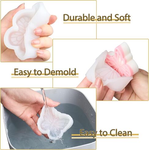 Butterfly Silicone Soap Molds Car Freshies Silicone Mold Butterflies Ornament Epoxy Resin Mould Handmade Soaps Making Candle Wax Molds Home Spring Decoration Craft Gift Concrete Cement Plaster Moulds in Saudi Arabia