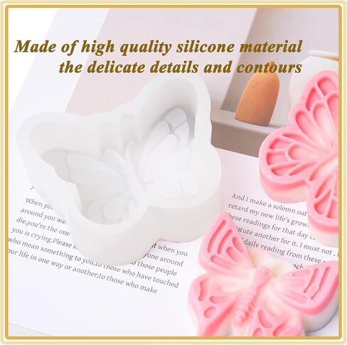 Butterfly Silicone Soap Molds Car Freshies Silicone Mold Butterflies Ornament Epoxy Resin Mould Handmade Soaps Making Candle Wax Molds Home Spring Decoration Craft Gift Concrete Cement Plaster Moulds in Saudi Arabia