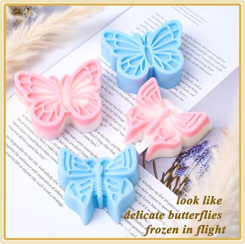 Butterfly Silicone Soap Molds Car Freshies Silicone Mold Butterflies Ornament Epoxy Resin Mould Handmade Soaps Making Candle Wax Molds Home Spring Decoration Craft Gift Concrete Cement Plaster Moulds in Saudi Arabia