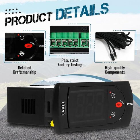 for Carel Temperature Controller, PZGXS0J111 for Carel Control Temperature Thermostat with Sensor Probes NTC #Fit for Carel and All Refrigerator Types 115v Refrigeration Cooler Control in Saudi Arabia