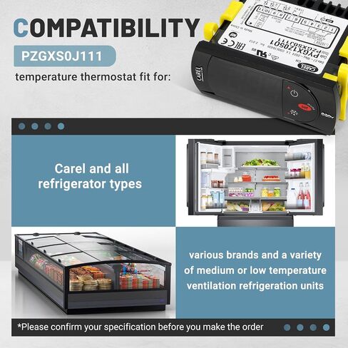 for Carel Temperature Controller, PZGXS0J111 for Carel Control Temperature Thermostat with Sensor Probes NTC #Fit for Carel and All Refrigerator Types 115v Refrigeration Cooler Control in Saudi Arabia