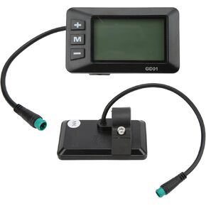 Electric Bike LCD Display, Electric Bicycle Display 36V 48V Display 5 Pin Waterproof Plug Display Meter Control Panel with Automatic Backlight for 22.2mm Road Bike MTB Handlebar